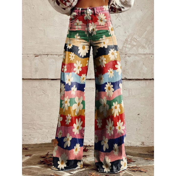 KATHERINE™ | RETRO FLORAL WIDE-LEG PANTS