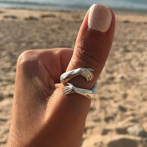 Silver Adjustable Huggie Ring