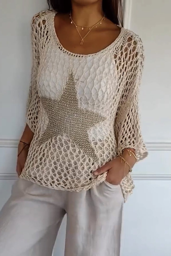 Piha | Elegant Crochet Knit Top