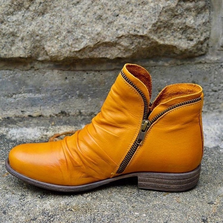 Mirelle™ | Leather Boots with Zipper