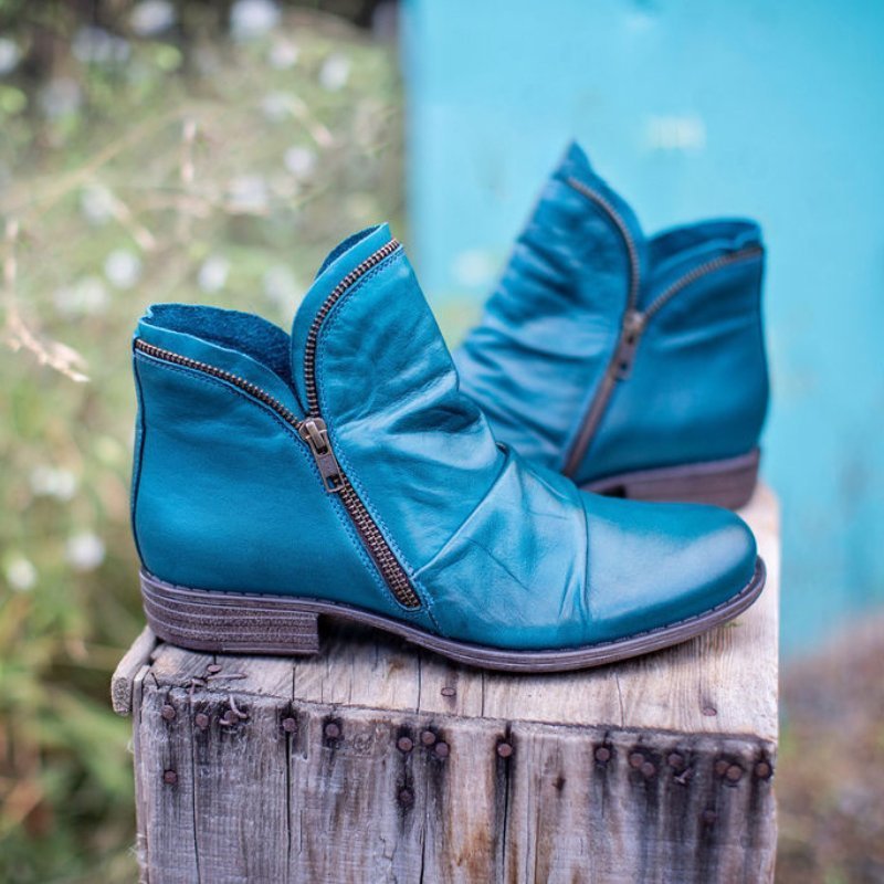 Mirelle™ | Leather Boots with Zipper